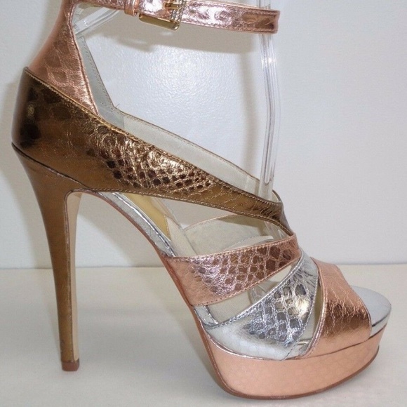 Michael Kors Size 8.5 M LEIGHTON ANKLE STRAP Rose Sandals New Women's Shoes - Picture 1 of 7